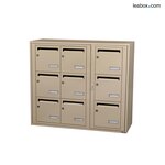 Bloc collectif Leabox 3x3 grade 3 simple face intérieur fixation murale ivoire ral 1015 finition brillante