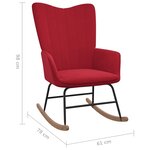 vidaXL Chaise à bascule Rouge bordeaux Velours