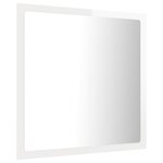 Vidaxl miroir à led de bain blanc brillant 40x8 5x37 cm acrylique