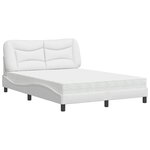 vidaXL Lit avec matelas Hvar blanc 140x190 cm similicuir