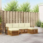 vidaXL Ensembles de canapés avec coussin 6 Pièces Naturel et Crème