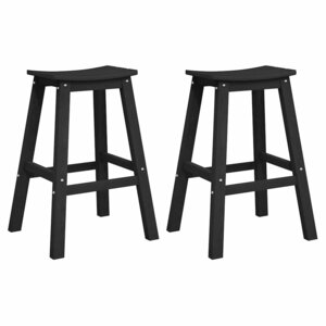 vidaXL Tabouret de bar 2 pc Noir 52 x 43 x 73 5 cm HDPE