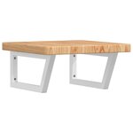 vidaXL Étagère de vasque murale acier et bois de chêne massif