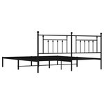 vidaXL Cadre de lit métal avec tête de lit noir 193x203 cm