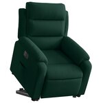 vidaXL Fauteuil inclinable électrique vert foncé velours