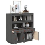 vidaXL Buffet haut Gris 100x40x108 5 cm Bois massif de pin
