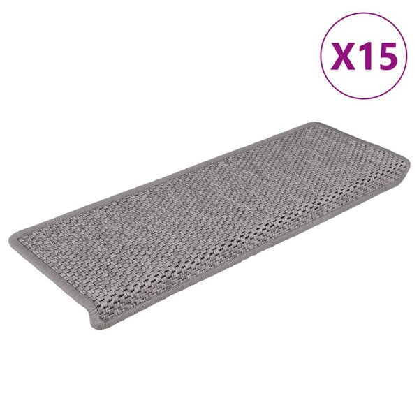 vidaXL Tapis d'escalier autocollants 15 Pièces 65x21x4 cm Argenté
