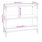 vidaXL Bibliothèque Sonoma gris 80x33x70 5 cm Bois d'ingénierie acier