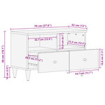 vidaXL Meuble TV 70x33x46 cm Bois massif de manguier
