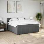 vidaXL Sommier à lattes de lit avec matelas Gris foncé 200x200cm Tissu
