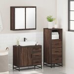 vidaXL Ensemble de meubles de salle de bain 3 Pièces Chêne marron