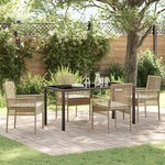 vidaXL Ensemble de salle à manger pour jardin 5 Pièces Beige Poly rotin