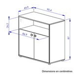 Ensemble duo lit 70x140 et commode