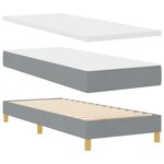Lit à ressorts vidaXL avec Matelas Gris Clair 80x200 cm Tissu