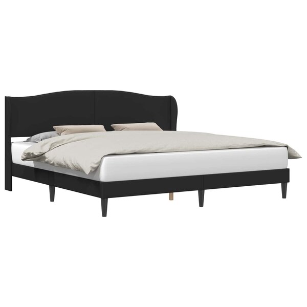 vidaXL Cadre de lit avec tête de lit Noir 180 x 200 cm Simili cuir