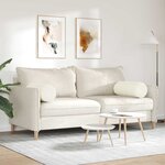 vidaXL Coussins d'accent 2 Pièces Crème Ø 25 x 70 cm