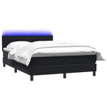 vidaXL Sommier à lattes de lit avec matelas et LED noir 160x210 cm velours