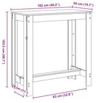 vidaXL Table de bar gris béton 102x50x103 5 cm bois d'ingénierie