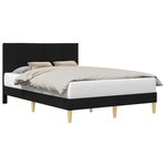 vidaXL Cadre de lit avec tête de lit Noir 160 x 200 cm Tissu