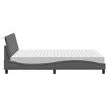 vidaXL Lit avec matelas gris foncé 140x200 cm tissu