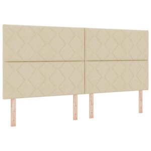 vidaXL Tête de Lit en Tissu Geometric Manuel Crème 200 cm tissu