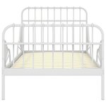 vidaXL Cadre de lit extensible sans matelas blanc métal 80x130/200 cm