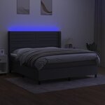 vidaXL Sommier à lattes de lit matelas LED Gris foncé 180x200 cm Tissu