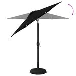 vidaXL Parasol de jardin avec lampes LED 230 x 230 cm Polyester Noir