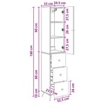 vidaXL Ensemble de Meubles 2 Pièces Sonoma gris 34 5 x 34 5 x 90 cm
