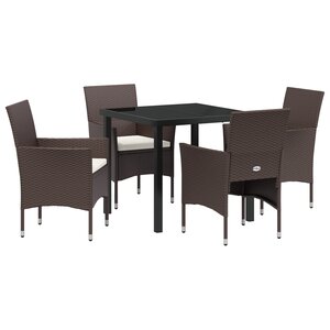 vidaXL Ensemble de jardin 5 pièces Marron Rattan synthétique