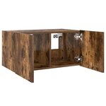 vidaXL Meuble TV mural avec lumières LED chêne fumé 60x35x31 cm
