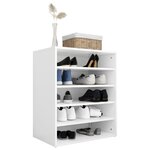 vidaXL Armoire à chaussures Blanc brillant 60x35x70 cm Aggloméré