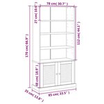 vidaXL Bibliothèque VIGO gris 85x35x170 cm bois massif de pin