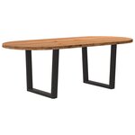 vidaXL Table à manger 220x100x74 cm bois de chêne massif ovale