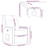 vidaXL Fauteuil inclinable électrique Gris foncé Tissu