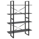 vidaXL Bibliothèque à 4 niveaux Gris 100x30x140 cm Bois de pin massif