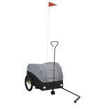 vidaXL Remorque de vélo noir et gris 30 kg fer