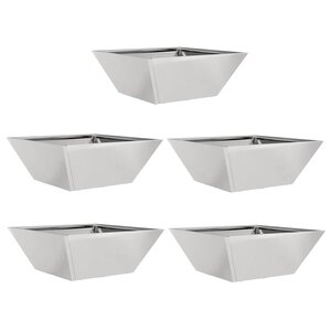 vidaXL Pot de jardin en forme de bol 5 Pièces Argent 40 x 40 x 15 cm