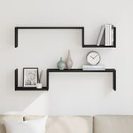 vidaXL Étagère Murale avec étagère 2 Pièces Chêne noir 100 x 15 x 20 cm