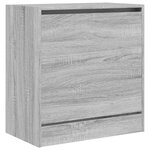vidaXL Meuble à chaussures sonoma gris 60x34x63 5 cm bois d'ingénierie