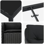 vidaXL Ensemble de salle à manger pour jardin 5 Pièces Noir Poly rotin