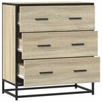 vidaXL Buffet chêne sonoma 68x35x76 cm bois d'ingénierie et métal