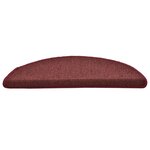 vidaXL Tapis d'escalier 30 pièces 56 x 17 x 3 cm Bordeaux Demi-rond