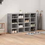 vidaXL Cabinet à chaussures avec étagère Gris béton 103 x 30 x 67 cm