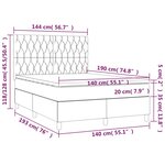 vidaXL Sommier à lattes de lit et matelas et LED Crème 140x190cm Tissu