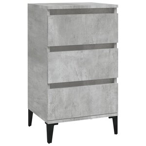 vidaXL Table de chevet gris béton 40x35x70 cm bois d'ingénierie