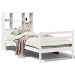 vidaXL Lit bibliothèque sans matelas blanc 90x190cm bois de pin massif