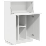 vidaXL Bureau d'écriture blanc Blanc Bois d'ingénierie Moyen