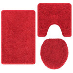 vidaXL Tapis de bain 3 Pièces Rouge 50 x 50 cm Polypropylène
