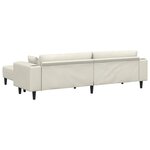 vidaXL Canapé en velours avec coussin 3 Pièces Crème 208 cm Velours